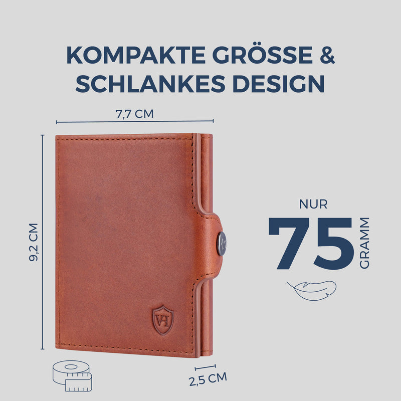 Slim Wallet mit RFID-Schutz, 7 Kartenfächer & XXL-Münzfach (Waxy)
