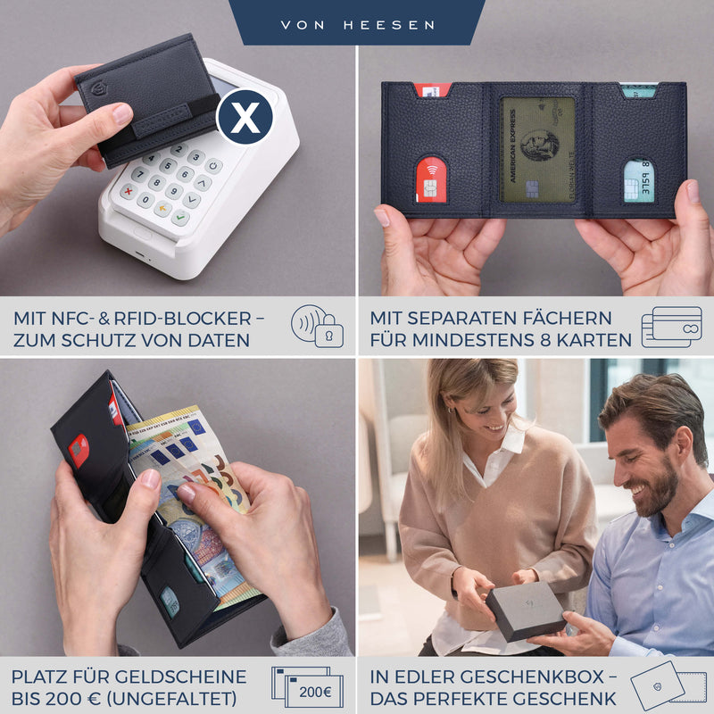 Slim Wallet mit RFID-Schutz und 6 Kartenfächer