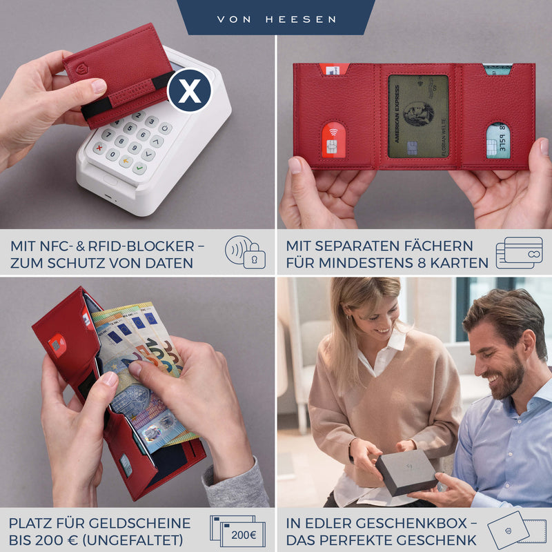 Slim Wallet mit RFID-Schutz und 6 Kartenfächer