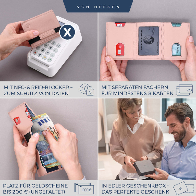 Slim Wallet mit RFID-Schutz und 6 Kartenfächer