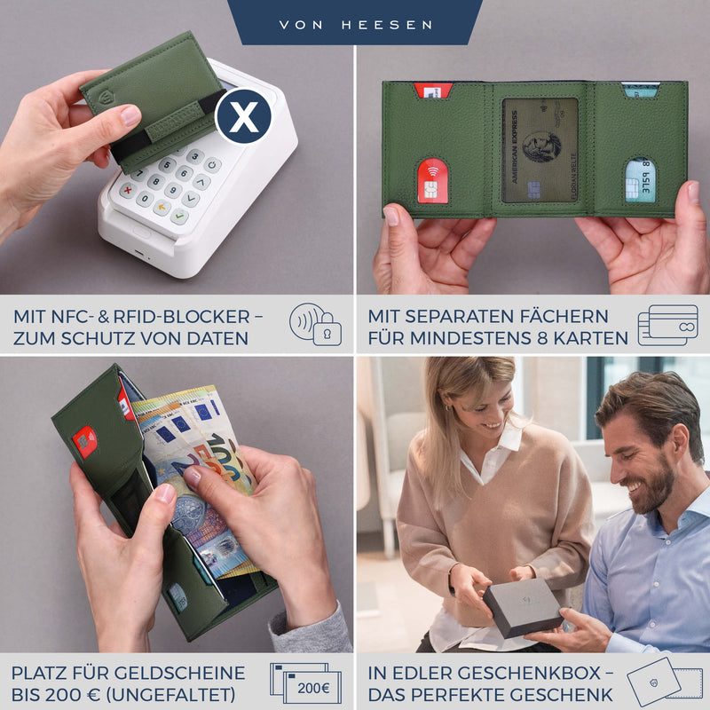 Slim Wallet mit RFID-Schutz und 6 Kartenfächer