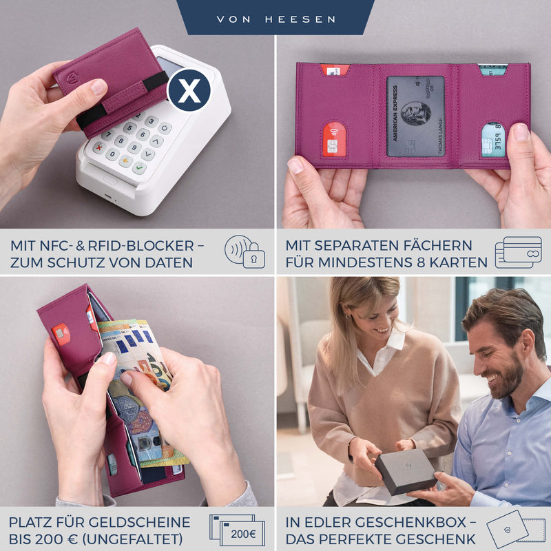 Slim Wallet mit RFID-Schutz und 6 Kartenfächer