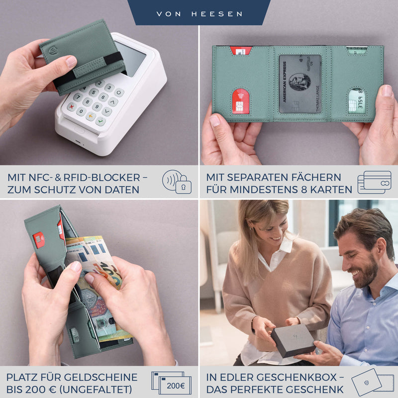 Slim Wallet mit RFID-Schutz und 6 Kartenfächer