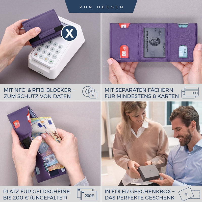 Slim Wallet mit RFID-Schutz und 6 Kartenfächer