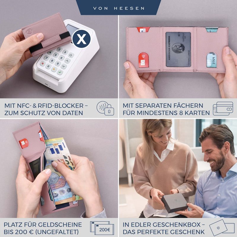 Slim Wallet mit RFID-Schutz und 6 Kartenfächer