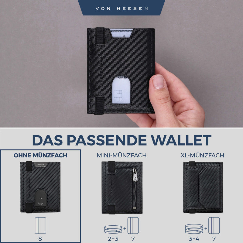 Slim Wallet mit RFID-Schutz und 6 Kartenfächer