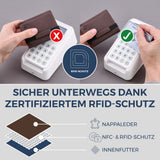 Slim Wallet mit RFID-Schutz & 8 Kartenfächer (Genarbt)