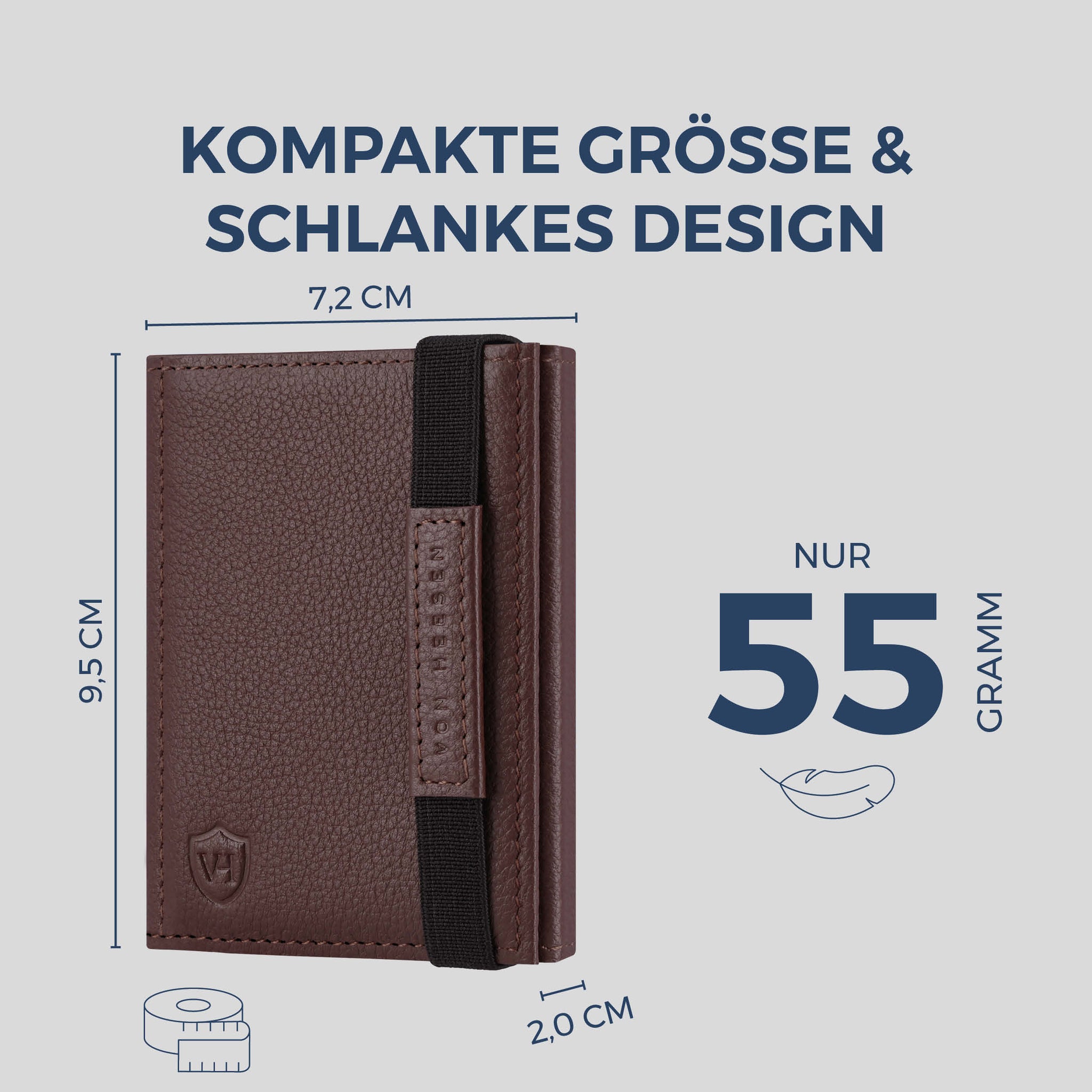 Slim Wallet mit RFID-Schutz & 8 Kartenfächer (Genarbt)