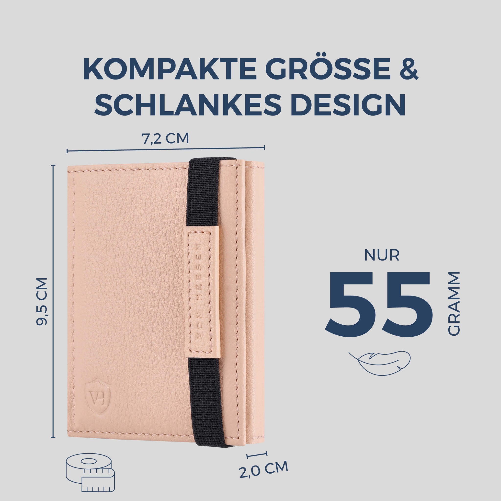 Slim Wallet mit RFID-Schutz & 8 Kartenfächer (Genarbt)