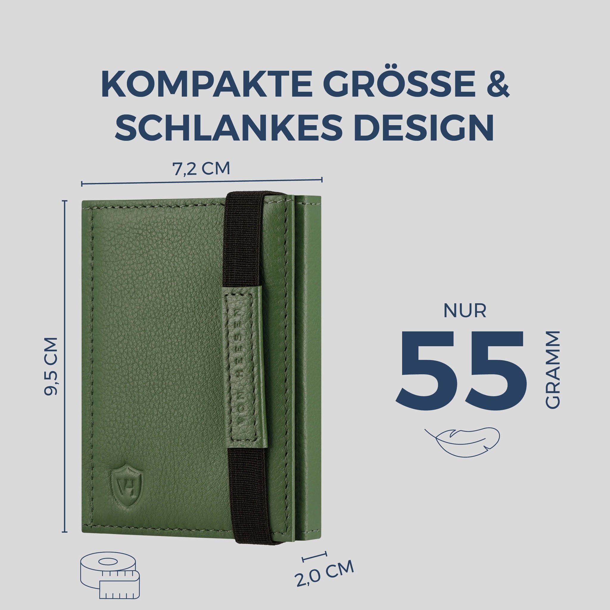 Slim Wallet mit RFID-Schutz & 8 Kartenfächer (Genarbt)