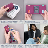 Slim Wallet mit RFID-Schutz & 8 Kartenfächer (Genarbt)