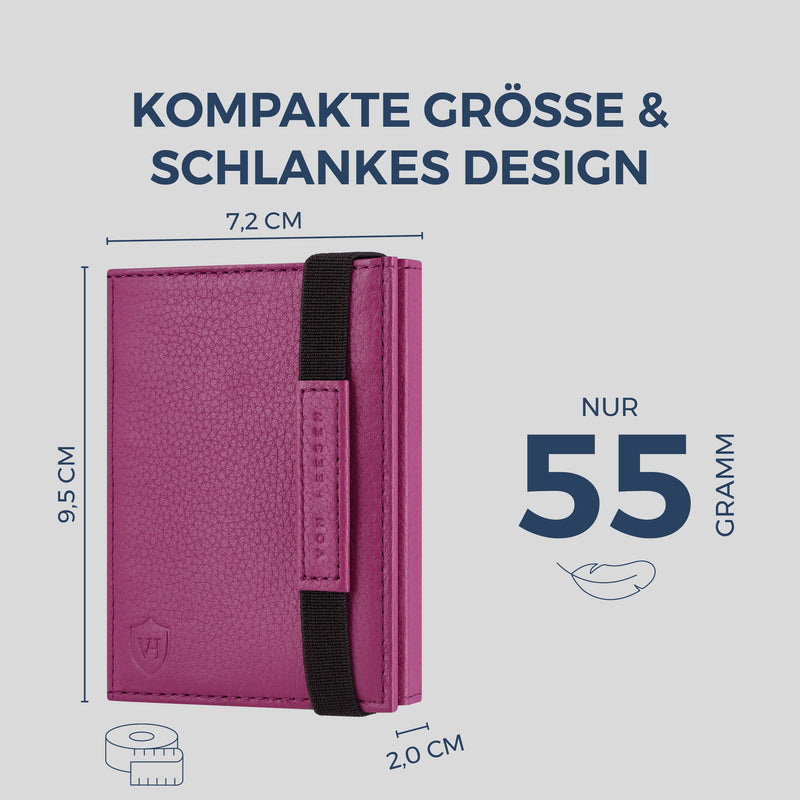 Slim Wallet mit RFID-Schutz & 8 Kartenfächer (Genarbt)