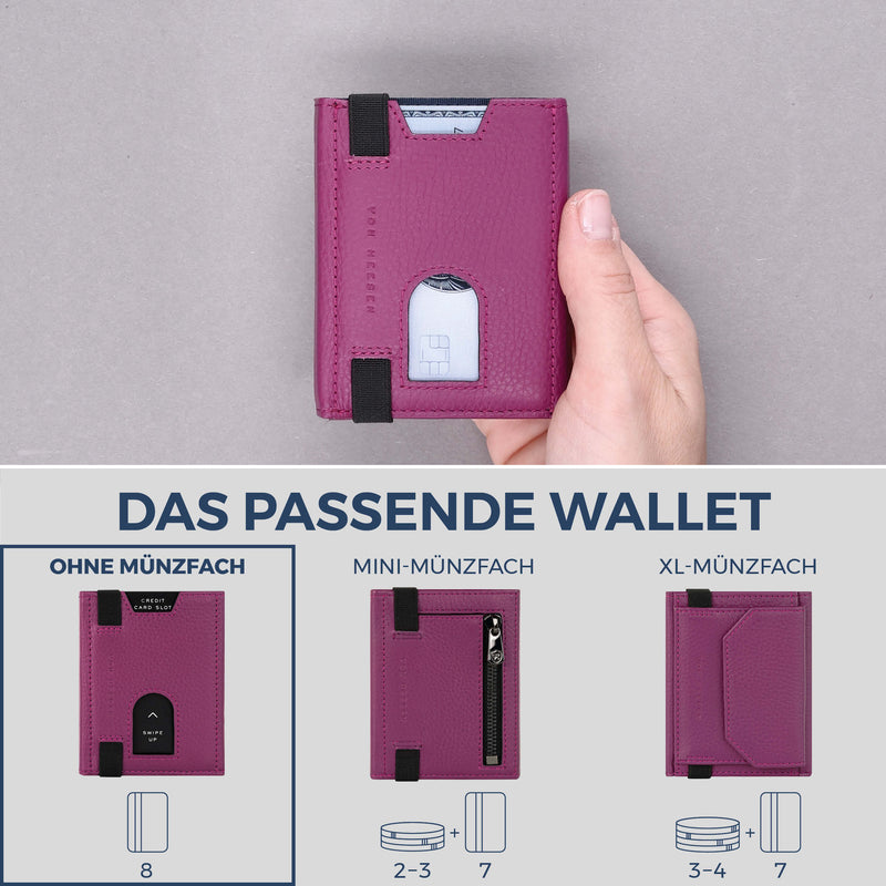 Slim Wallet mit RFID-Schutz & 8 Kartenfächer (Genarbt)