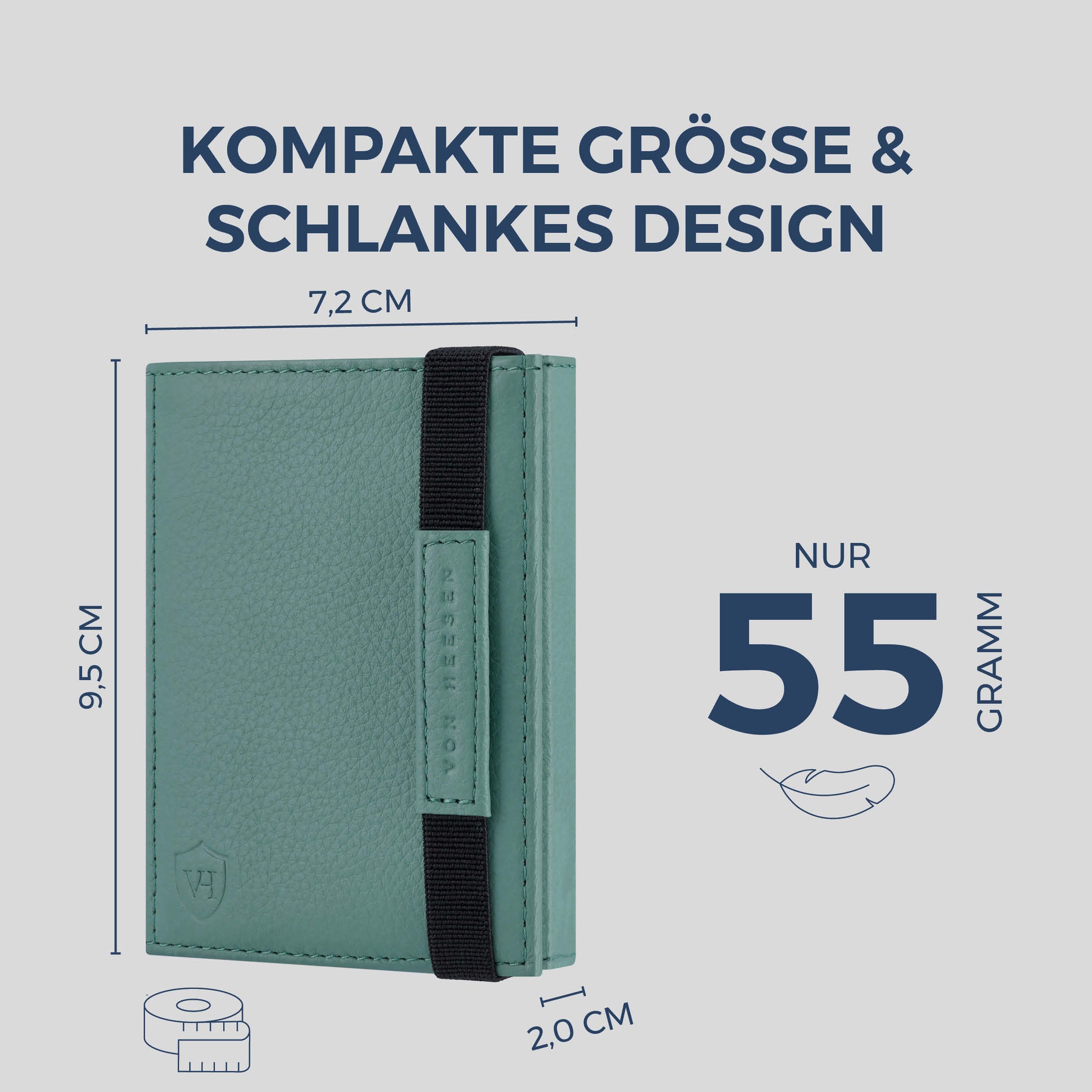 Slim Wallet mit RFID-Schutz & 8 Kartenfächer (Genarbt)