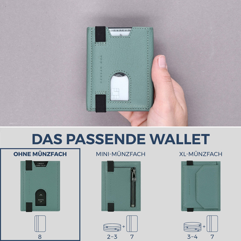 Slim Wallet mit RFID-Schutz & 8 Kartenfächer (Genarbt)