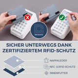 Slim Wallet mit RFID-Schutz & 8 Kartenfächer (Genarbt)