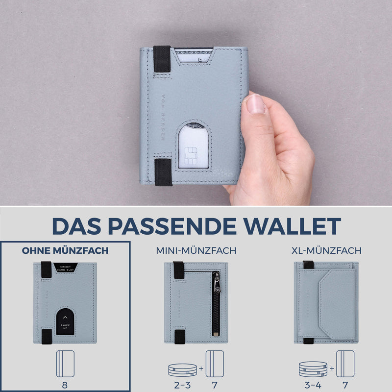 Slim Wallet mit RFID-Schutz & 8 Kartenfächer (Genarbt)