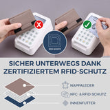 Slim Wallet mit RFID-Schutz & 8 Kartenfächer (Genarbt)