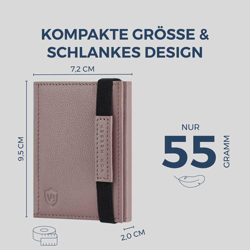 Slim Wallet mit RFID-Schutz & 8 Kartenfächer (Genarbt)