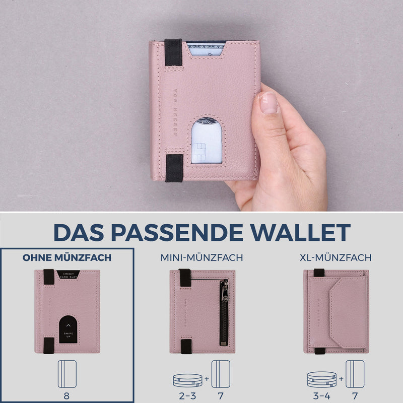 Slim Wallet mit RFID-Schutz & 8 Kartenfächer (Genarbt)