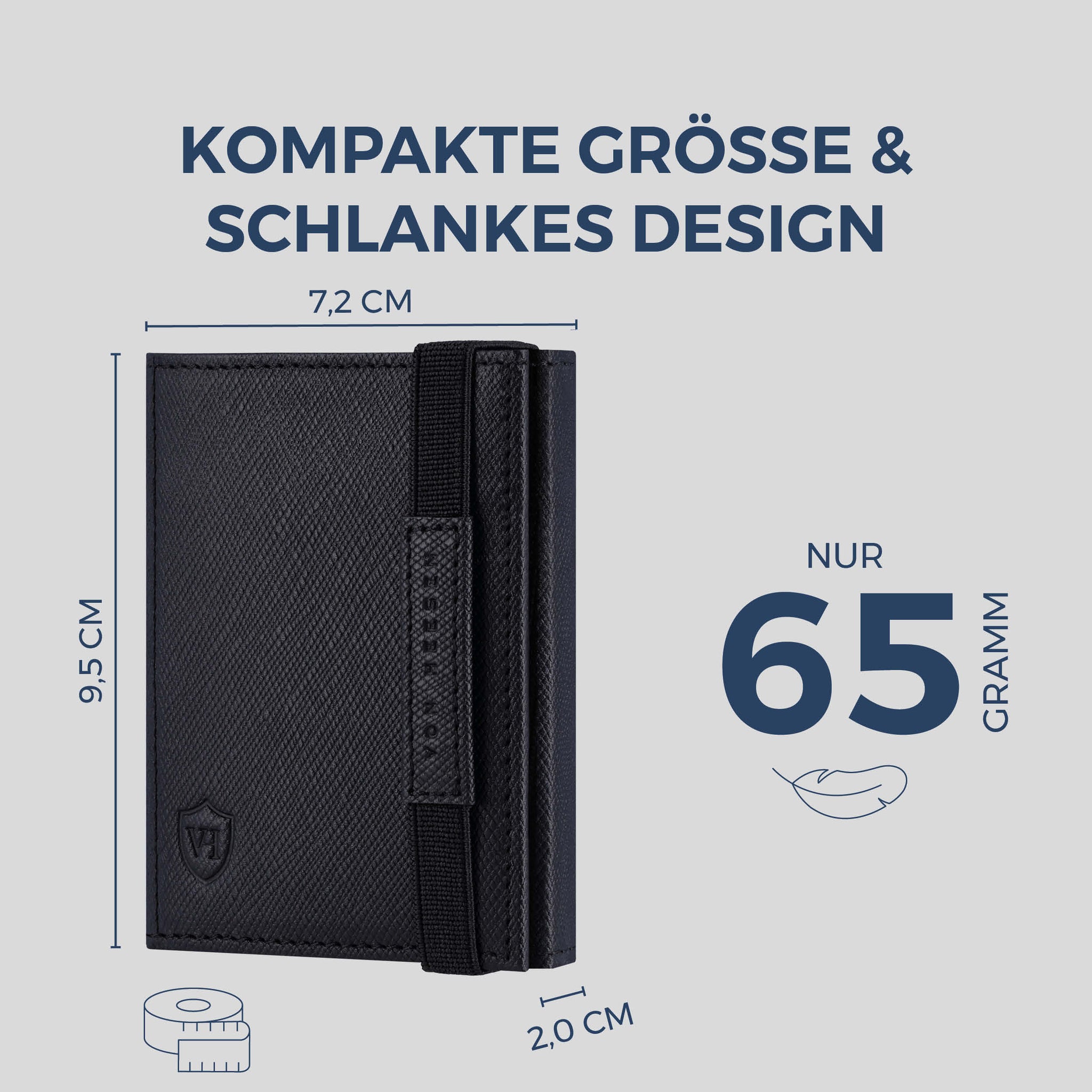 Slim Wallet mit RFID-Schutz & 8 Kartenfächer (Saffiano)