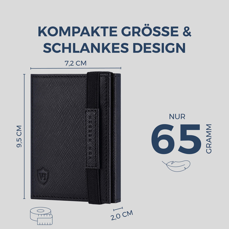 Slim Wallet mit RFID-Schutz & 8 Kartenfächer (Saffiano)