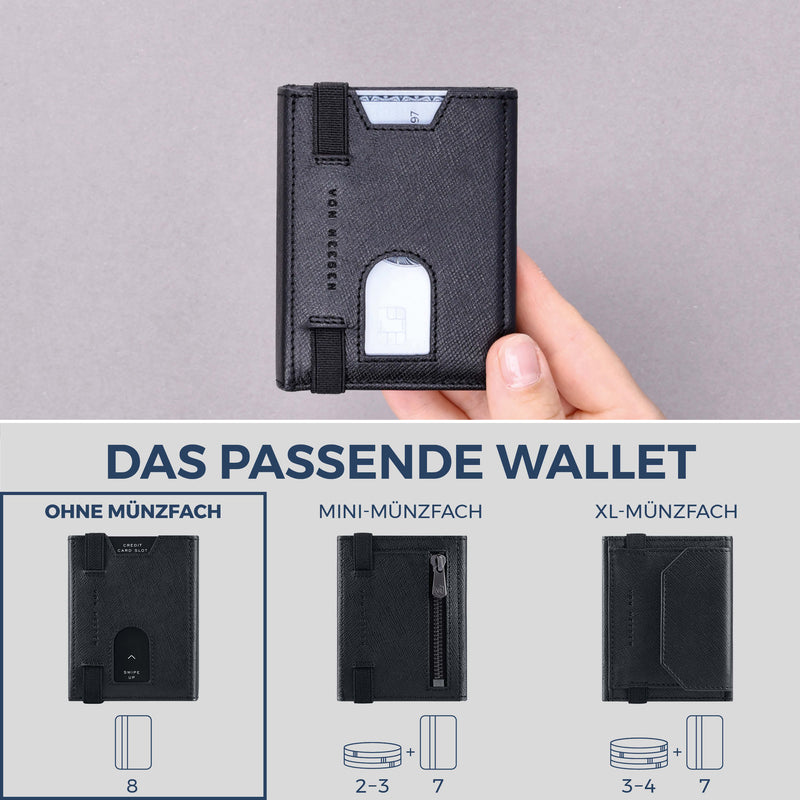 Slim Wallet mit RFID-Schutz & 8 Kartenfächer (Saffiano)
