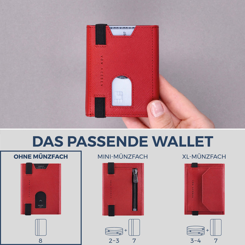 Slim Wallet mit RFID-Schutz & 8 Kartenfächer (Saffiano)