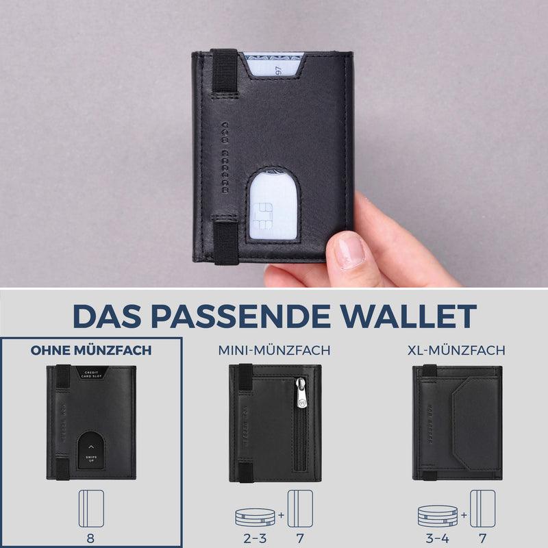 Slim Wallet mit RFID-Schutz & 8 Kartenfächer (Glatt)