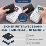 Slim Wallet mit RFID-Schutz, 5 Kartenfächer und Mini-Münzfach
