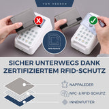 Slim Wallet mit RFID-Schutz, 5 Kartenfächer und Mini-Münzfach