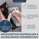 Slim Wallet mit RFID-Schutz, 5 Kartenfächer und Mini-Münzfach