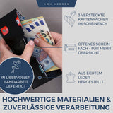 Slim Wallet mit RFID-Schutz, 5 Kartenfächer und Mini-Münzfach