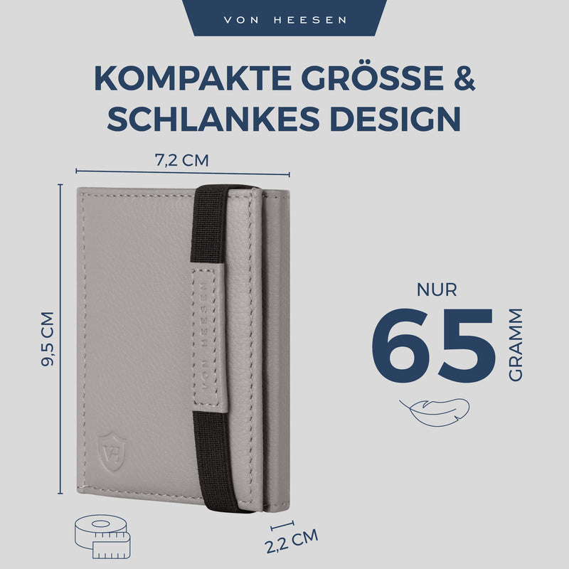 Slim Wallet mit RFID-Schutz, 5 Kartenfächer und Mini-Münzfach