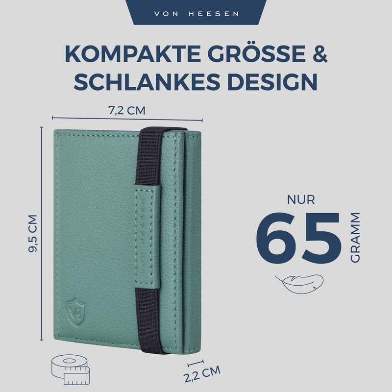Slim Wallet mit RFID-Schutz, 5 Kartenfächer und Mini-Münzfach