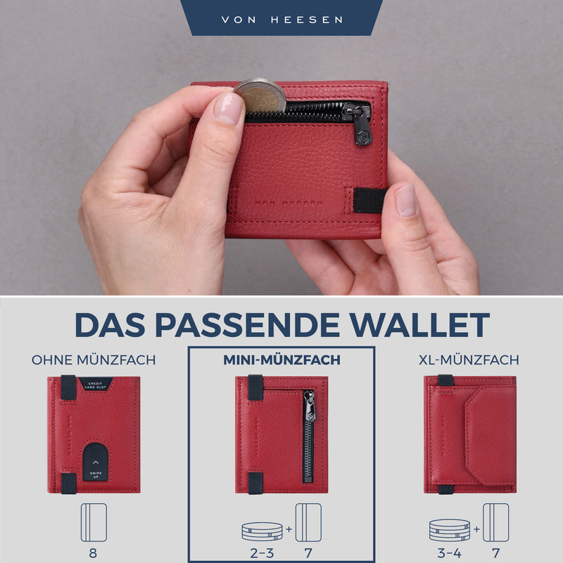 Slim Wallet mit RFID-Schutz, 5 Kartenfächer und Mini-Münzfach