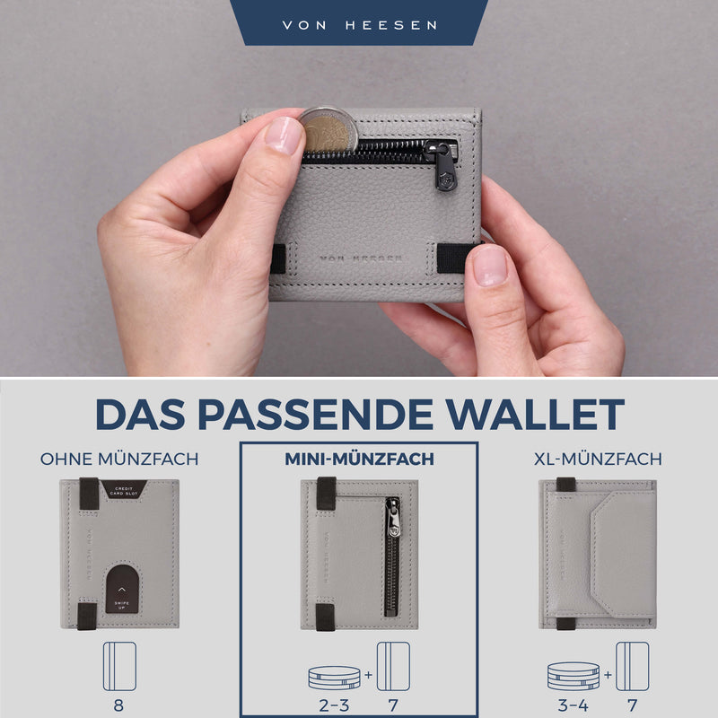 Slim Wallet mit RFID-Schutz, 5 Kartenfächer und Mini-Münzfach