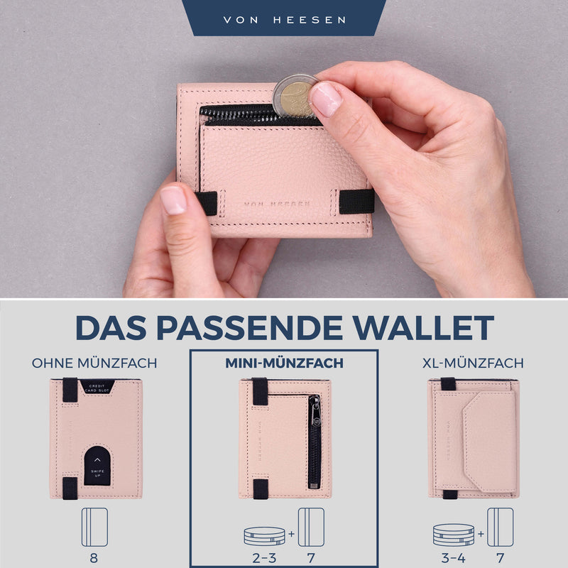 Slim Wallet mit RFID-Schutz, 5 Kartenfächer und Mini-Münzfach