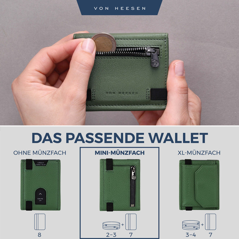 Slim Wallet mit RFID-Schutz, 5 Kartenfächer und Mini-Münzfach