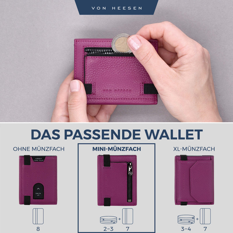 Slim Wallet mit RFID-Schutz, 5 Kartenfächer und Mini-Münzfach