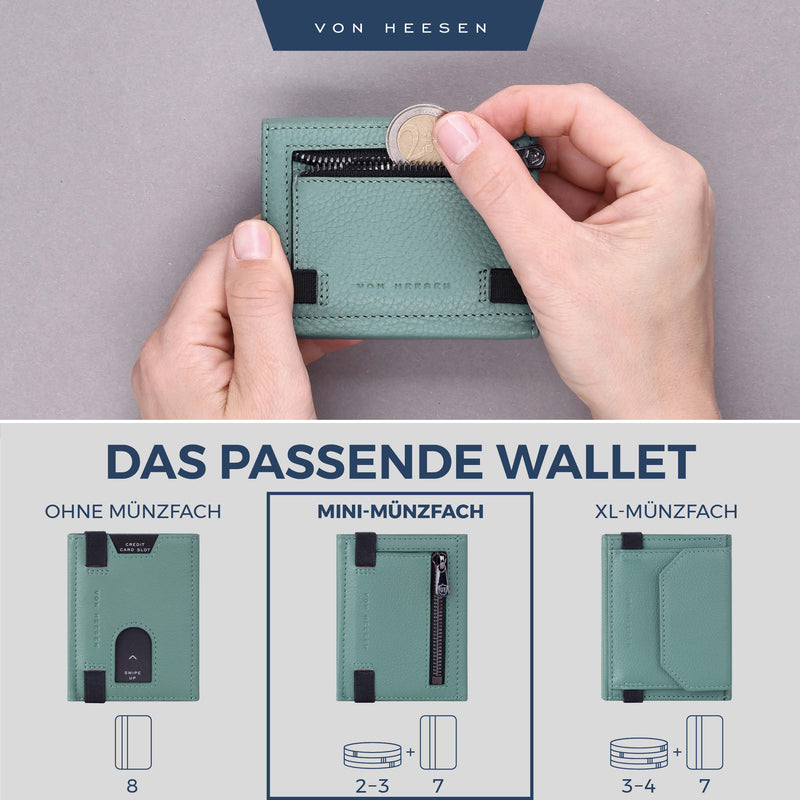Slim Wallet mit RFID-Schutz, 5 Kartenfächer und Mini-Münzfach