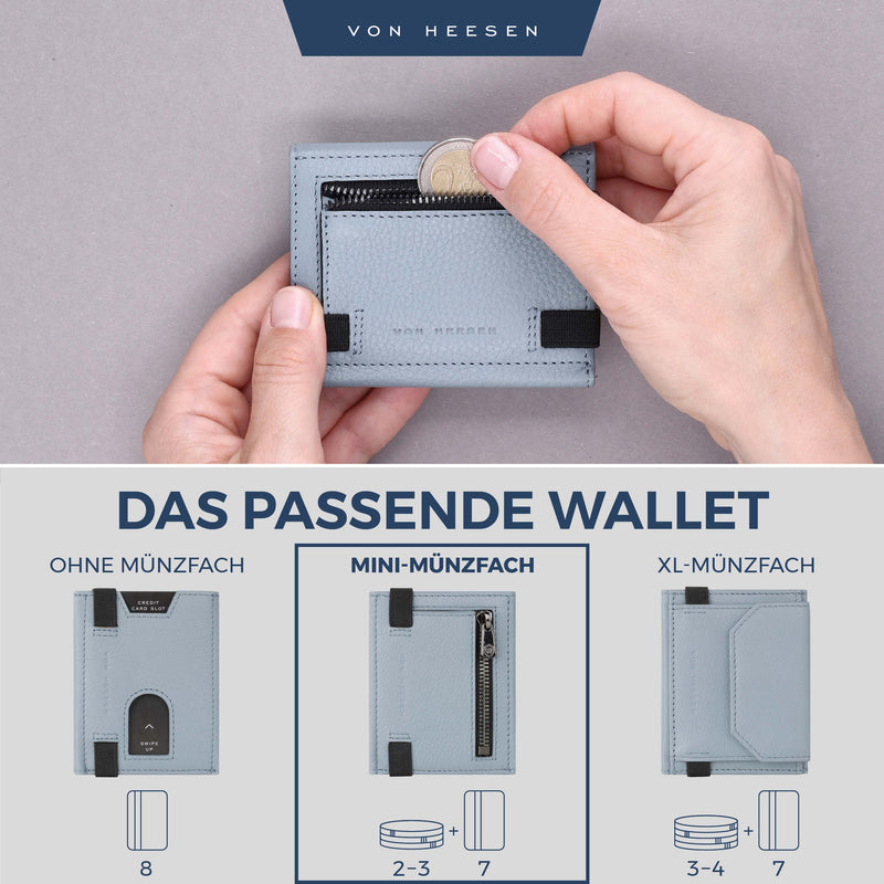 Slim Wallet mit RFID-Schutz, 5 Kartenfächer und Mini-Münzfach