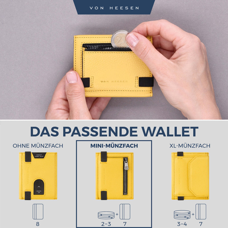Slim Wallet mit RFID-Schutz, 5 Kartenfächer und Mini-Münzfach