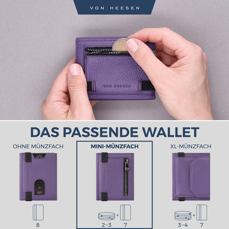 Slim Wallet mit RFID-Schutz, 5 Kartenfächer und Mini-Münzfach