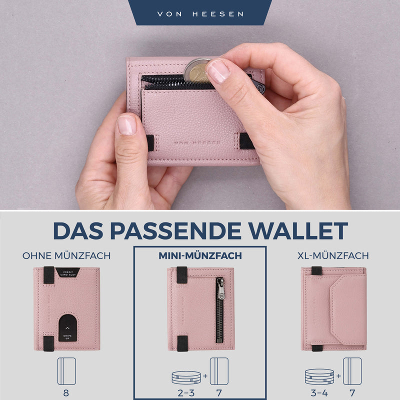 Slim Wallet mit RFID-Schutz, 5 Kartenfächer und Mini-Münzfach