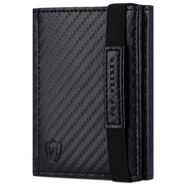 Slim Wallet mit RFID-Schutz, 7 Kartenfächer & Mini-Münzfach (Carbon)