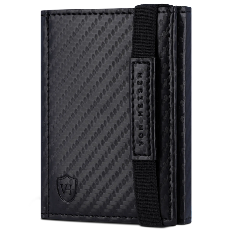 Slim Wallet mit RFID-Schutz, 7 Kartenfächer & Mini-Münzfach (Carbon)