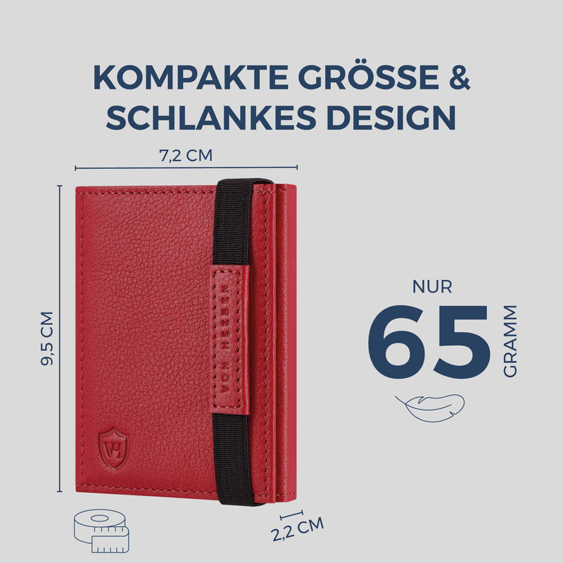 Slim Wallet mit RFID-Schutz, 7 Kartenfächer & Mini-Münzfach (Genarbt)