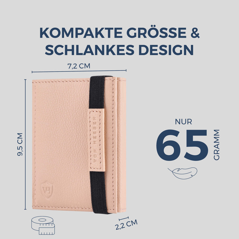 Slim Wallet mit RFID-Schutz, 7 Kartenfächer & Mini-Münzfach (Genarbt)