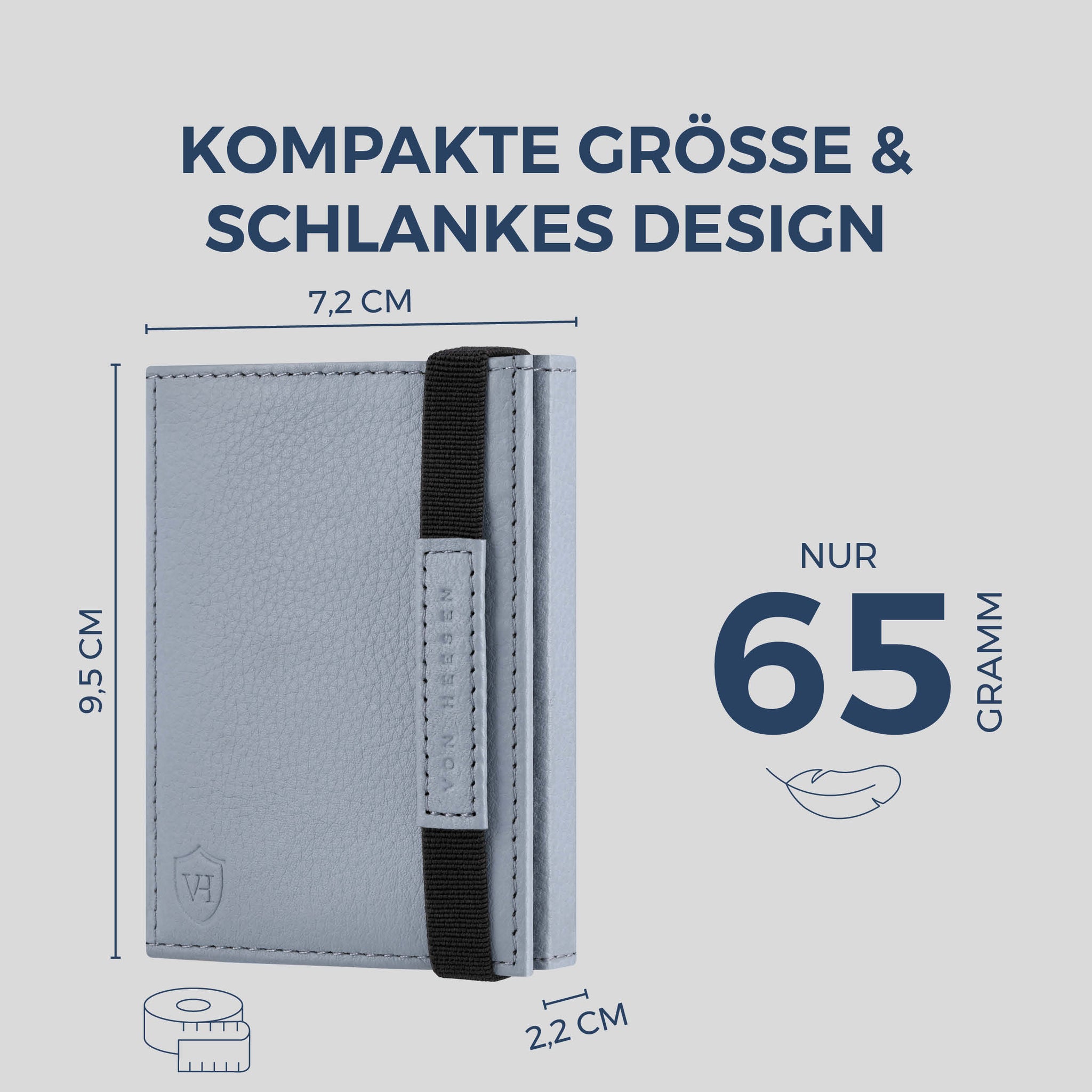 Slim Wallet mit RFID-Schutz, 7 Kartenfächer & Mini-Münzfach (Genarbt)